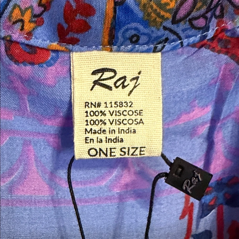 Raj Eva Paisley Mosaic Print Duster OS & Drawstring Pant Set; Size Large~NWT - Picture 15 of 16